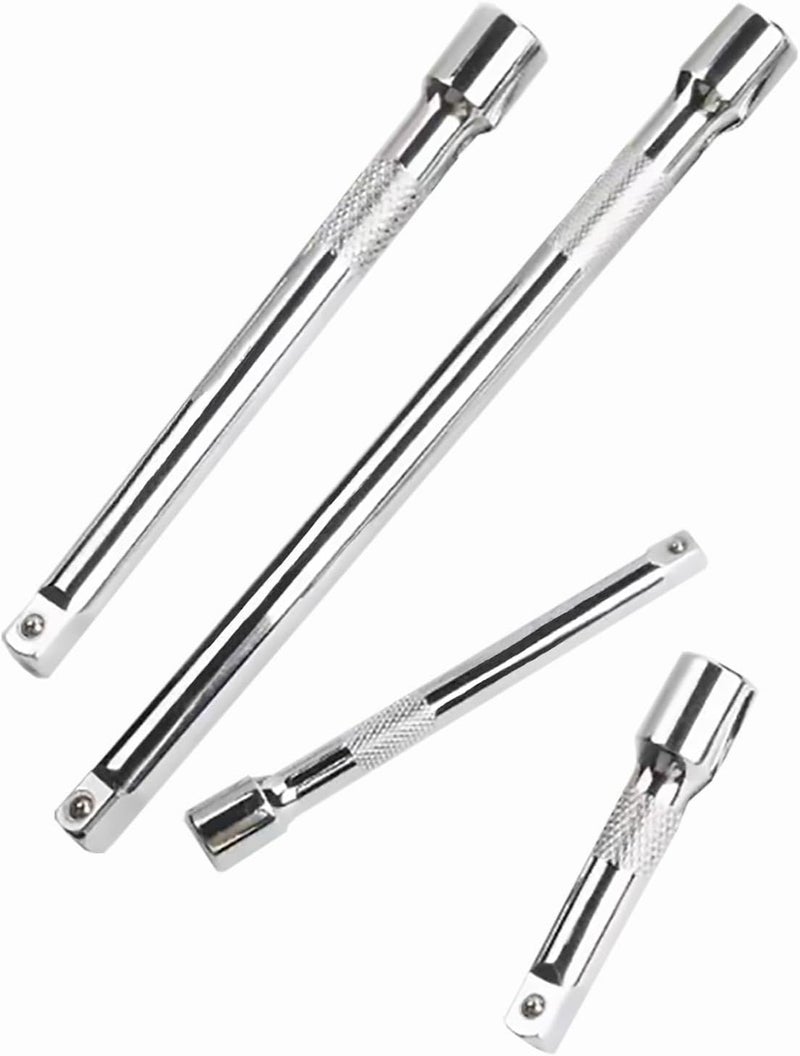 Resze 4 Pcs 1/4" Socket Extension Set, Drive Impact Extension Bar Set, Ratchet Extension Set, 2"(50mm), 3"(75mm), 4"(100mm), 6"(150mm), Premium Chrome Vanadium Steel, Professional Socket Accessories - Image 1